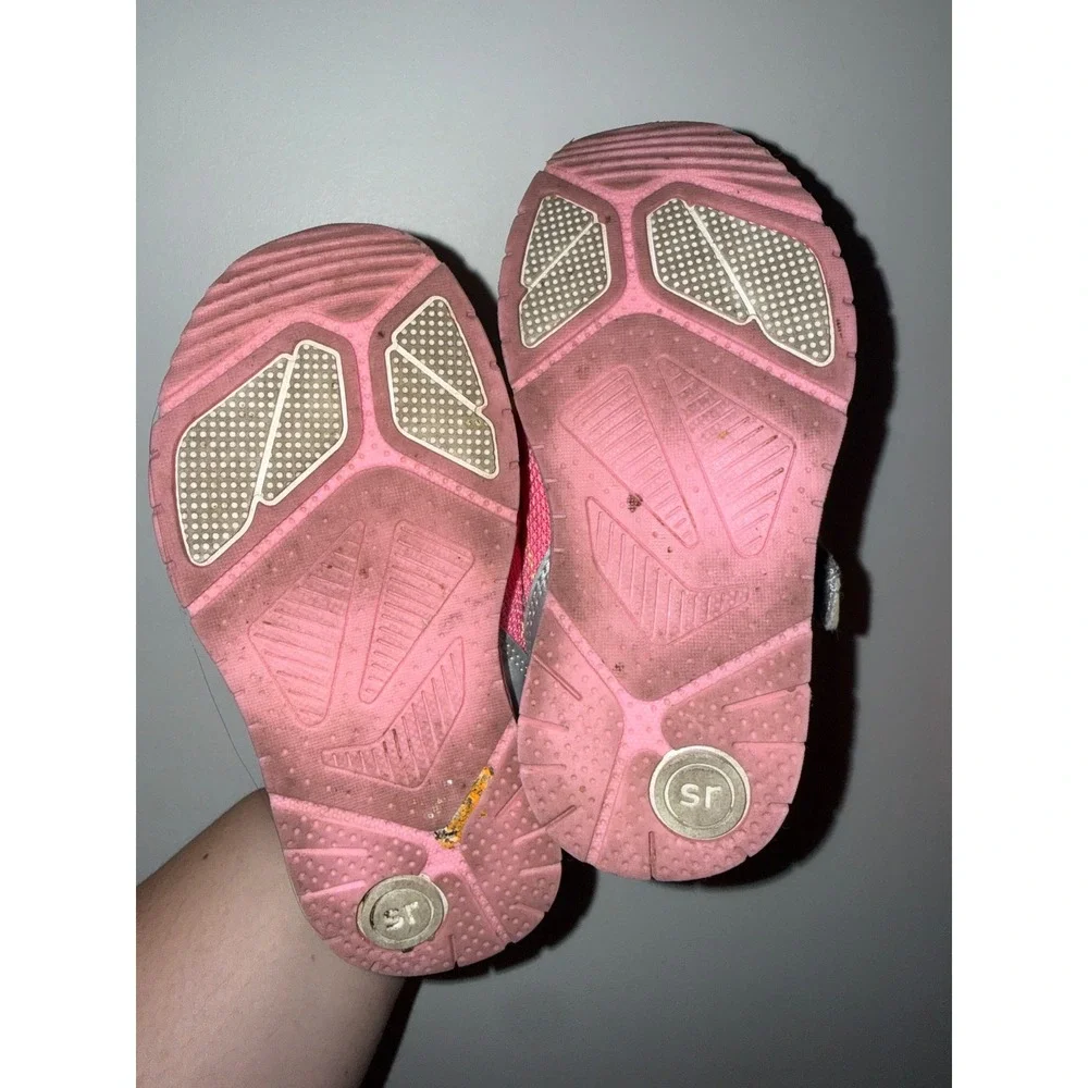 Surprize by Stride Rite Revel Girls Pink Teal Silver Sneakers Toddler Size 8M
